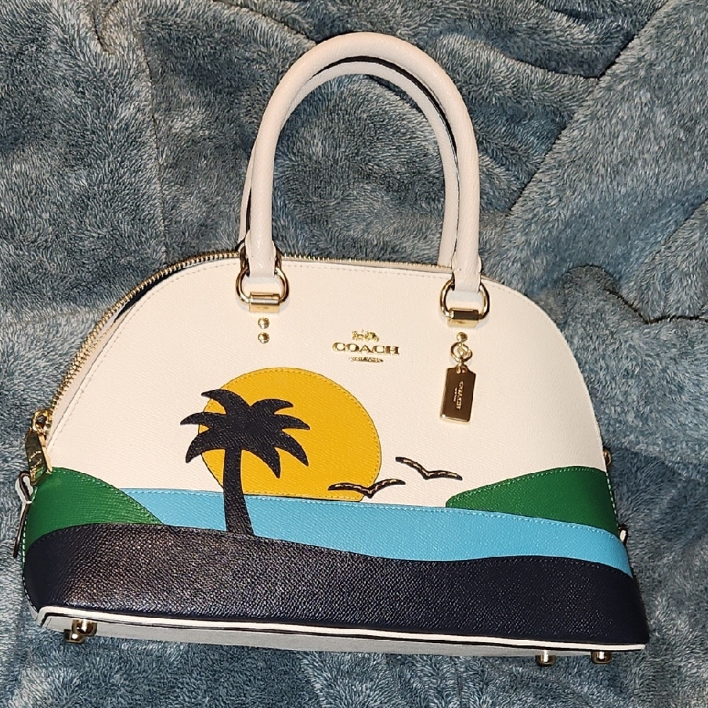 Coach Katy Satchel With Sunset Motif Very RARE HTF